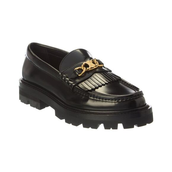 Celine Triomphe Margaret Leather Loafer, Black - Picture 1 of 5